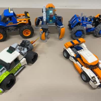 LEGO MIX Racer, bull dozer, rocket truck, monster truck, Arctic ice crawler