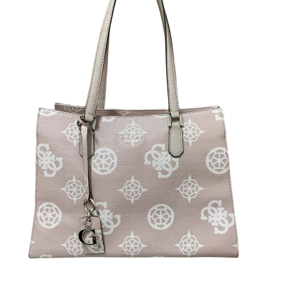 Guess Women's Cabana Shopper Handbag Logo Pastel Pink Christmas Gift Mum Present Birthday Tote Pink 