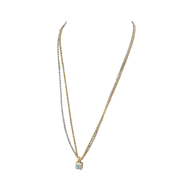 Tri Colour Metal necklace with Pendant 