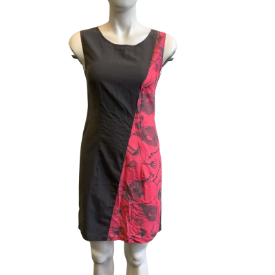 BNWT Injalak Arts Women's Size S Handprinted Mini Dress Grey & Pink 