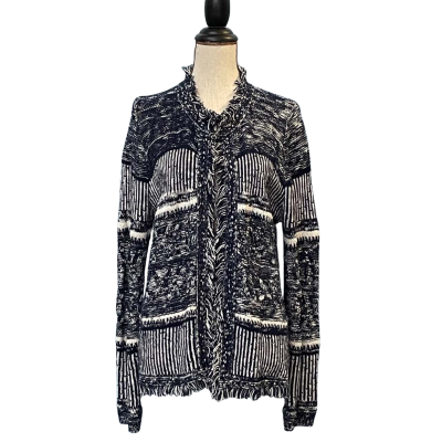 Suzannegrae Womens Size M Cardigan Navy Blue/White