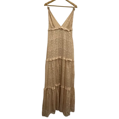 Magali Pascal Womens  Size L Maxi Dress / Sleeveless Dress  Champagne / Nude 
