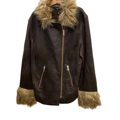  Motto Womens  Size 8 Fleece Jacket Brown 