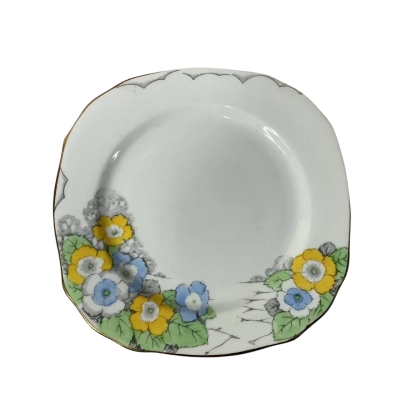 Royal Stafford Yellow & Blue Floral Pattern Bone China Side Plate