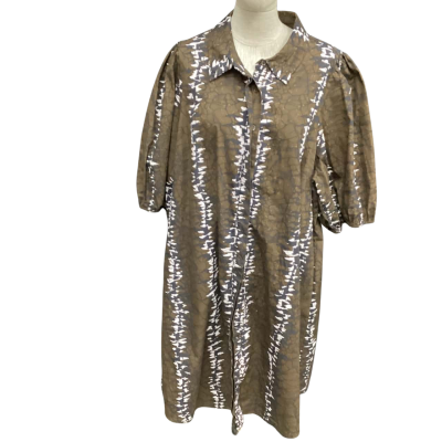  Womens  Size M Maxi Dress Black  / Brown / Pattern / White 