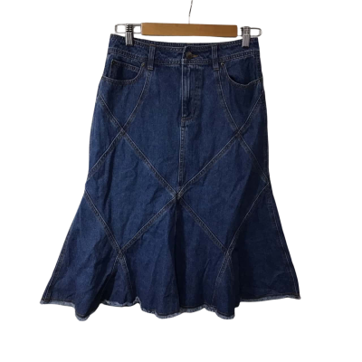 Ghanda Womens Size 8 Blue Diamond Denim Skirt (new)