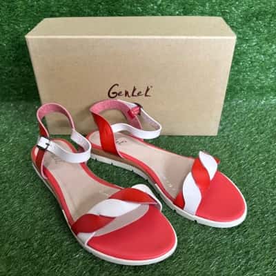 Genkek Red & White Sandals Size 39