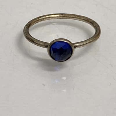  Womens Ring Blue Stone  / Silver 925