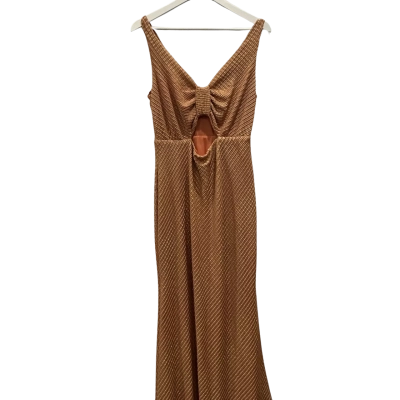 Proud Poppy Clothing Womens  Size 12 Maxi Dress Brown / Gold 