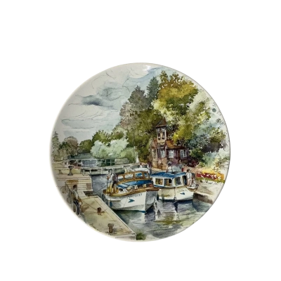 Poole England's 4 Seasons "Summer on the Thames" Small Round Ceramic Plate