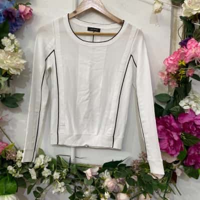  Womens  Size 10 Long Sleeve Shirt White 