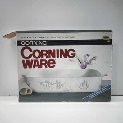 Vintage Corning Ware Shadow Iris 4Qt Open Roaster Dish A-21-333-N in Box