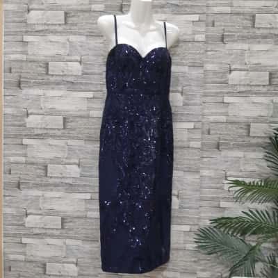  Womens  Size 8 Bridesmaid Dress / Formal Dress  / Shoestring Strap Dress Blue 