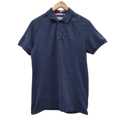 Tommy Jeans Mens Size S Polo Shirt Navy Blue (15)