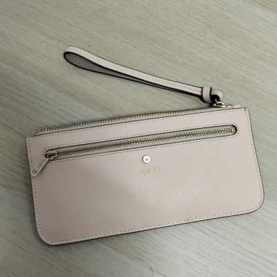 Mimco Womens Cream Leather Wristlet Purse VGUC   