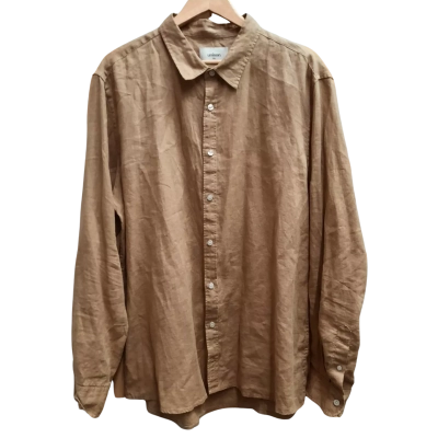 New With Tags UNISON 100% Linen Long Sleeve Regular Fit Shirt Orrp $119