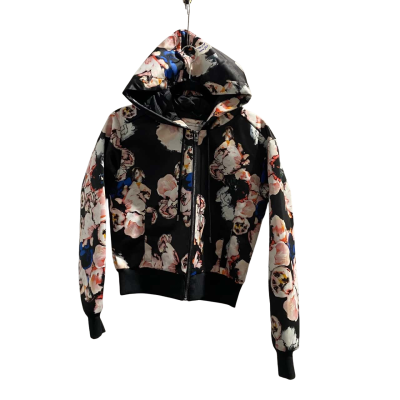 Lorna Jane Womens  Size XS Bomber Jacket Black  / Floral 