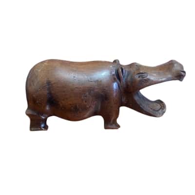 Hand carved hippo