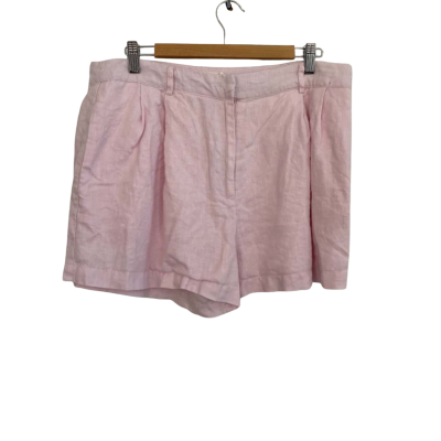 Glassons Womens Linen Size 14 Shorts Pink  