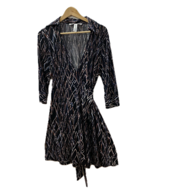 Diane Von Furstenberg Womens Dress Size 6 Black  / Multicoloured Wrap