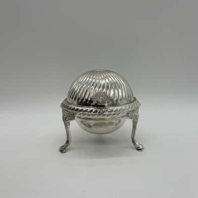 Vintage Silver Plated Roll Top Caviar/Butter Dish [S#2]