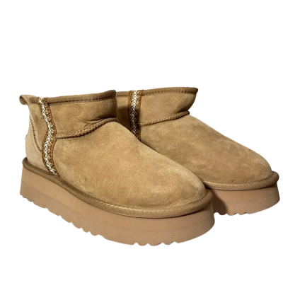 UGG Beige Platform Ankle Boots Size EU 40