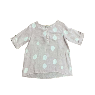Wednesday LuLu Polka Dot Linen Top Size M