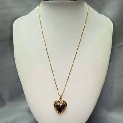 925 Silver & Gold Plated Heart Locket Necklace 