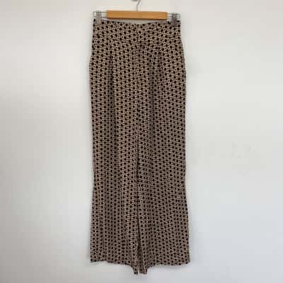 Seed Heritage Black Beige Pattern Pants  Size 8 