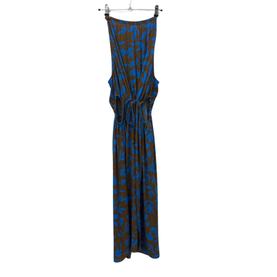 Sheike Womens  Size 10 Shoestring Strap Dress Blue / Brown 