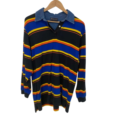 Gordon Smith Size M Jersey Jumper Black  / Multicoloured / Striped 