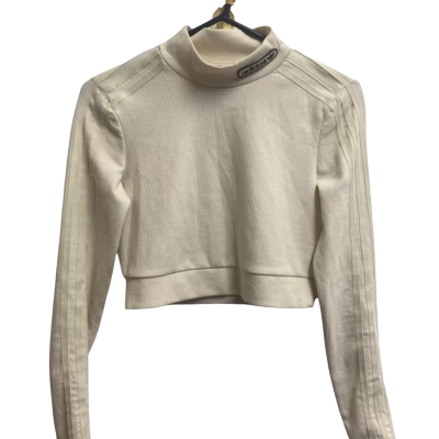 Adidas Womens  Size S Cropped Jumper Beige 