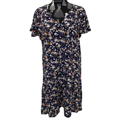  St. Frock Womens  Size 14 Midi Dress Floral / Navy Blue 