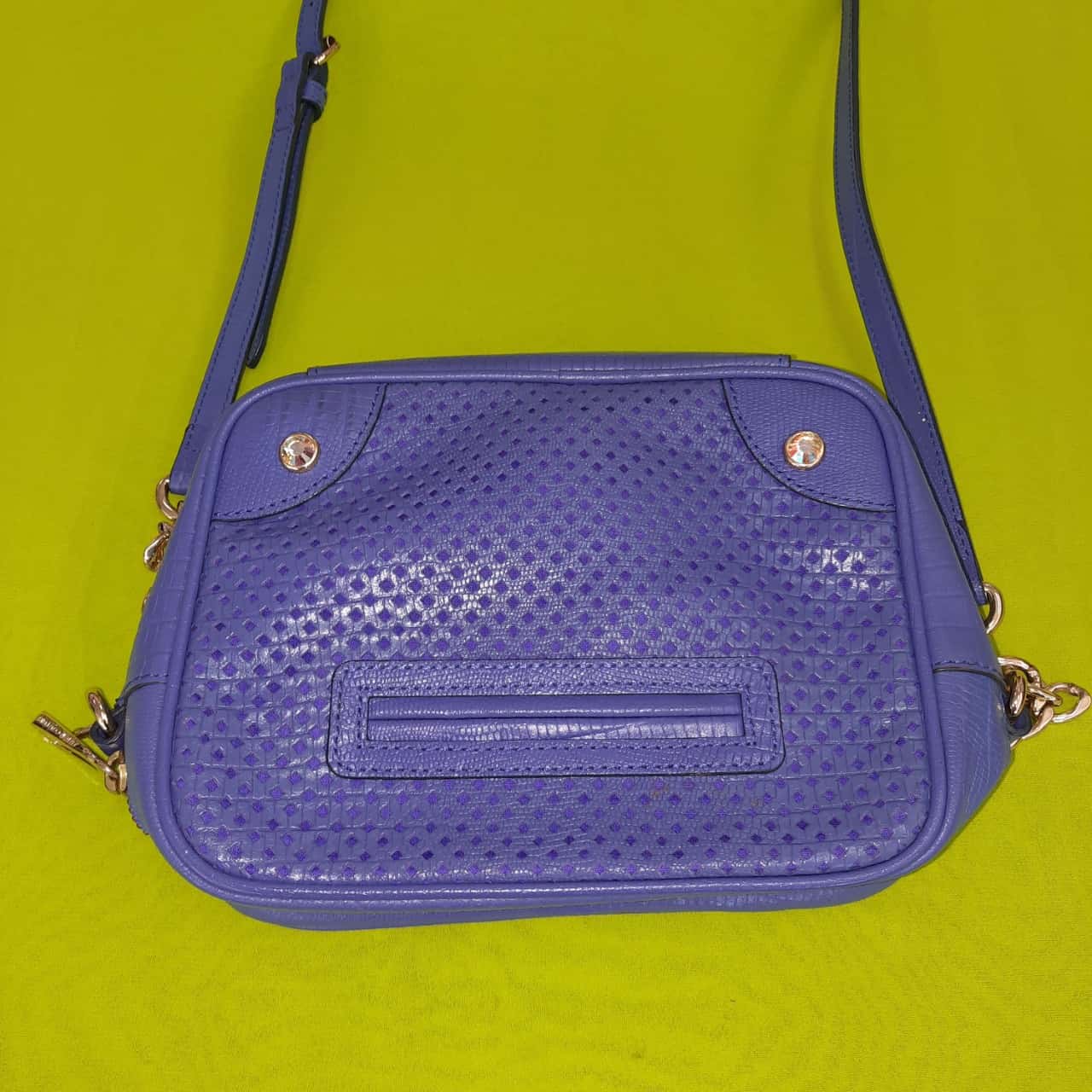 Juicy Couture Holographic Purple Gold Hardware Cross body Handbag Women