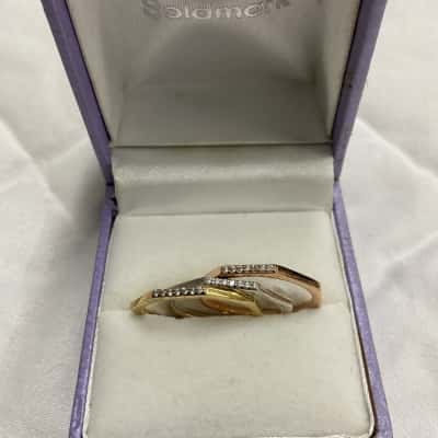 Pandora Set of 3 Stackable Rings in Gold Plate, Rose Gold Plate and Silver