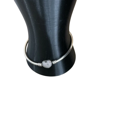 Pandora Womens  Silver Heart Bangle