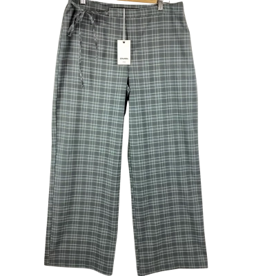 Ghanda Wide Leg Pants Checked / Grey Size 10