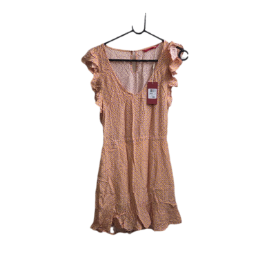 Tigerlily Womens  Size 8 MustardTigerlily Anna Ditsy Mini Dress Mustard Yellow Floral Ruffle Size 8 NWT 