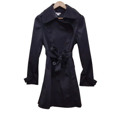 Into Womens Size 12 Trenchcoat Black