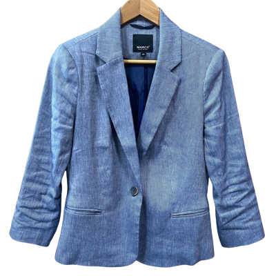 Marcs Blue Linen Blend Blazer Size 10