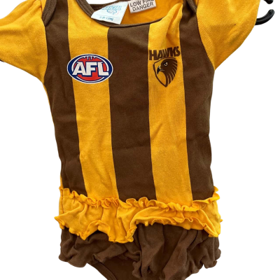 AFL Kids  Size 0 Onesie Brown / Yellow 