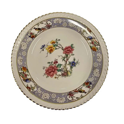 Johnson Brothers Vigo Ribbed Old English Chinoiserie Fine Ivory China Circa 1930's 4 x Plates