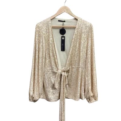Fate & Becker Womens Open Jacket Golden with Sequins Size 8