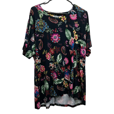 Virtuelle Womens  Size 16 Floral Top / Short Sleeve Top Floral / Multicoloured 