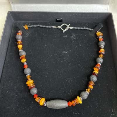 Australian Landscape Jewellery ‘Burning The Stubble’ Necklace New in Box 