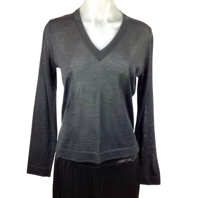 United Colors Of Benetton V Neck Jumper - Black Size M