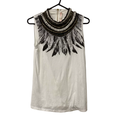 Womens sass & bide Size XXS Sleeveless Top Black  / Gold / White 