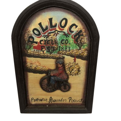 'Pollock Cycle Co. 1883' - Vintage 3D Decorative Sign