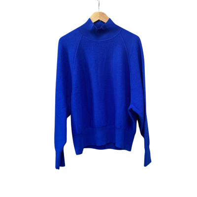 COS Womens  Size L Wool Turtleneck Jumper Blue 