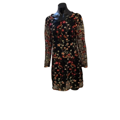 Stella Womens  Size 8 Casual Dress Black  / Floral 
